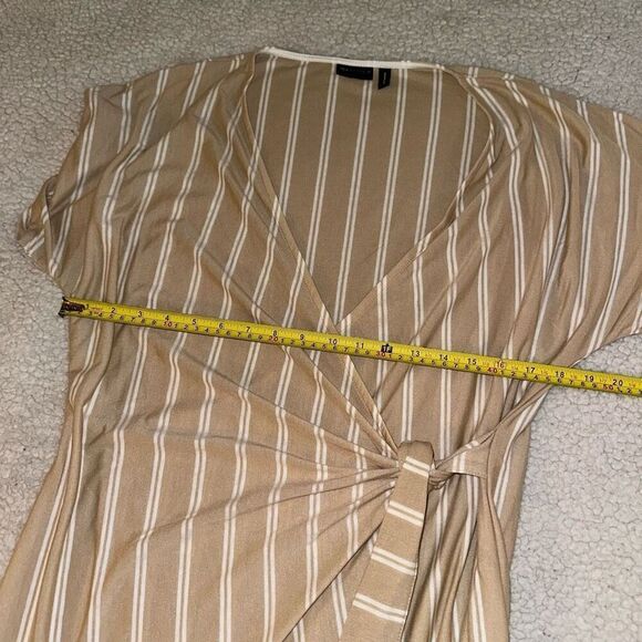 ASOS Women’s Tan White Stripe Jersey Wrap Dress Size 8 EUC - Picture 8 of 10